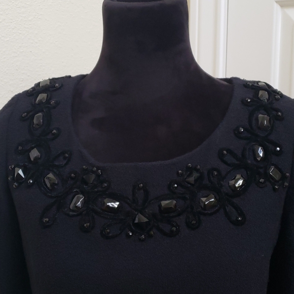 St John Couture Knit Sweater Beaded Jeweled M - Picture 2 of 10